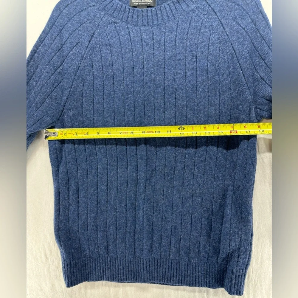 Banana Republic Wool‎ Blend Gifting Wider Ribbed Sweaters Blue Mens Size M